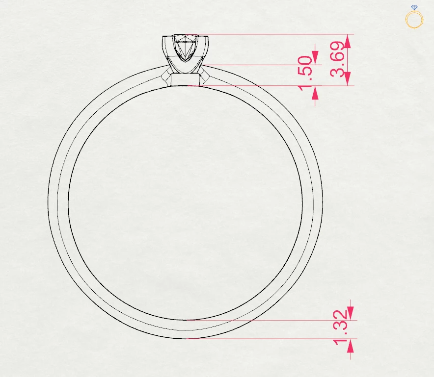 Каблучка Солітер (4) 0.10ct — фото 11