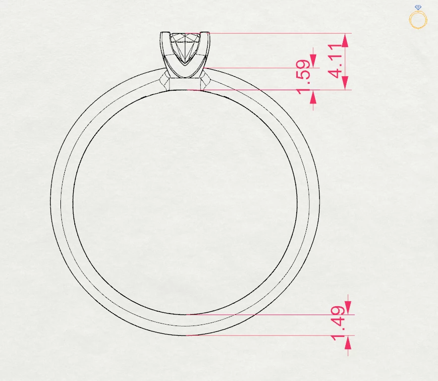 Каблучка Солітер (4) 0.15ct — фото 11