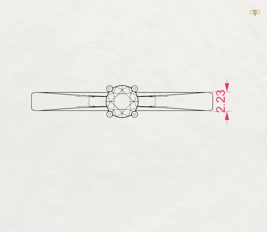 Каблучка Солітер 0.20ct — фото 10