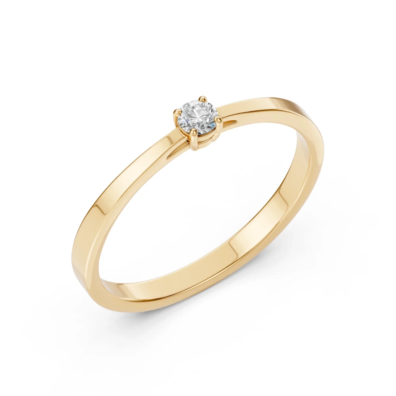 Каблучка Солітер 0.10ct — фото 4