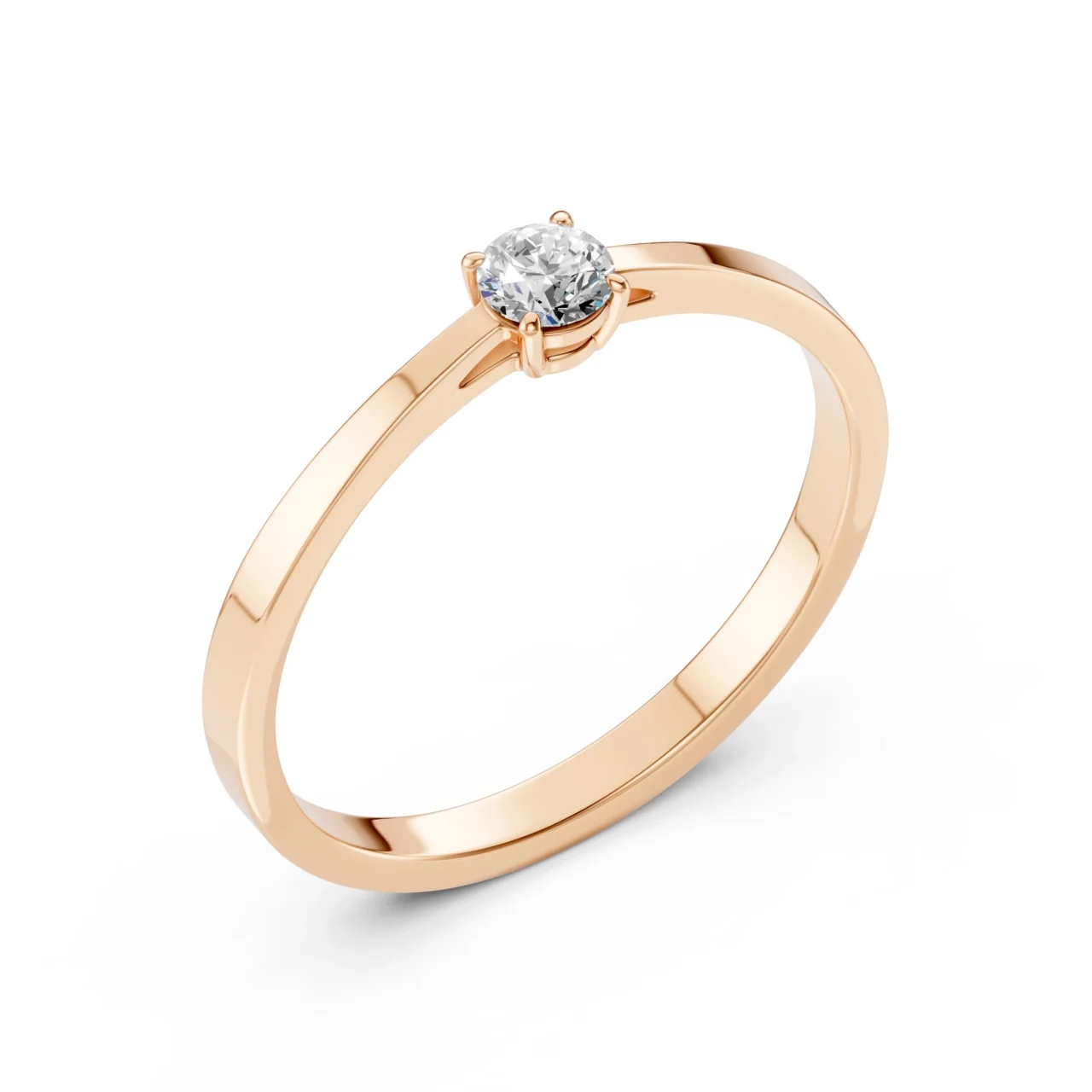 Каблучка Солітер 0.15ct — фото 7