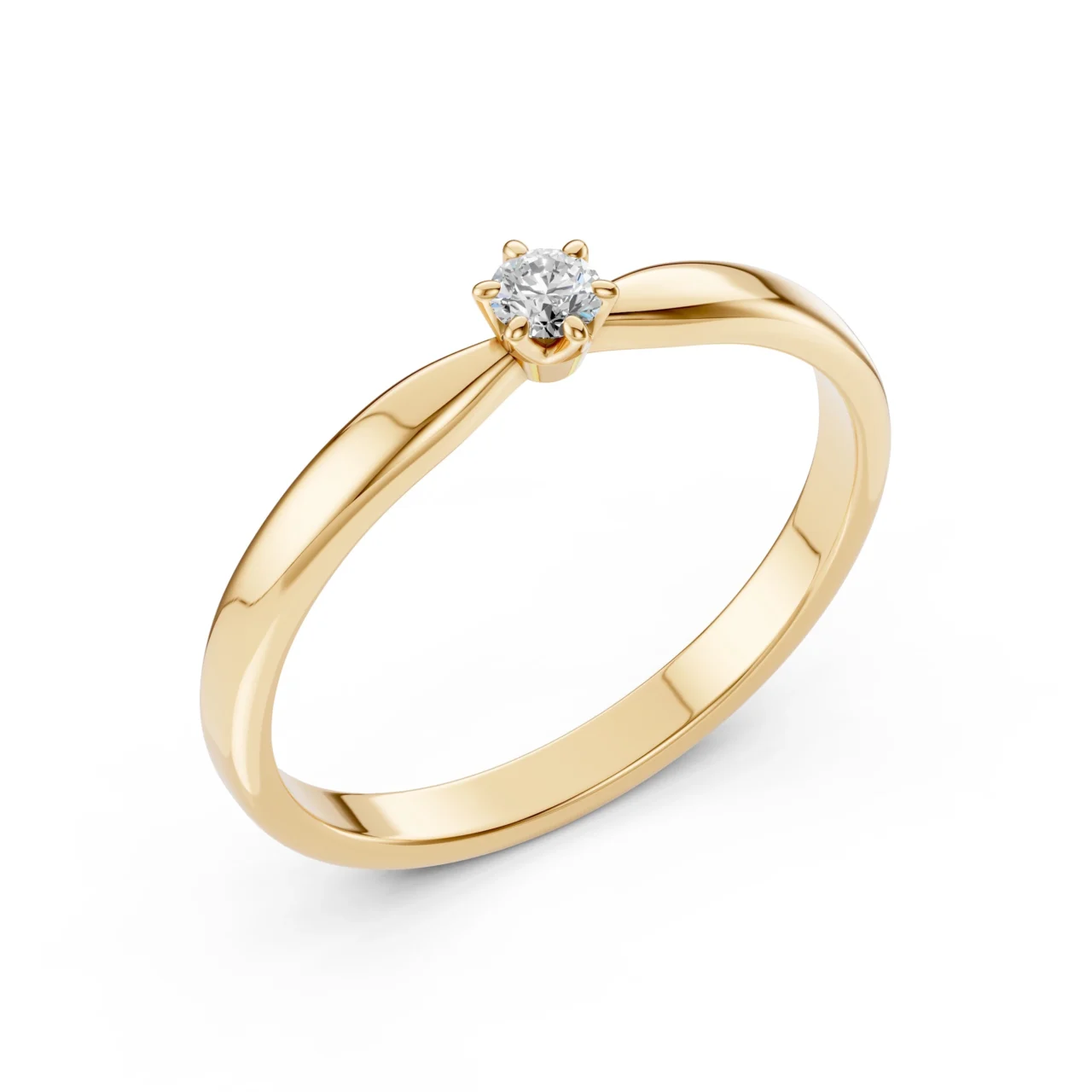 Каблучка Солітер (6) 0.10ct — фото 4