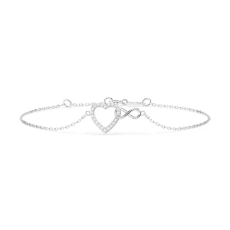 Браслет золотий сердце з діамантами 0.11ct