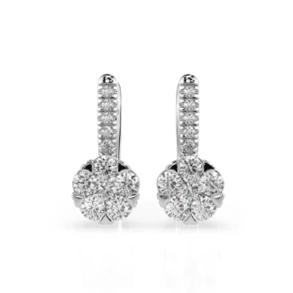 Сережки з діамантами на англійській застібці 0.81ct