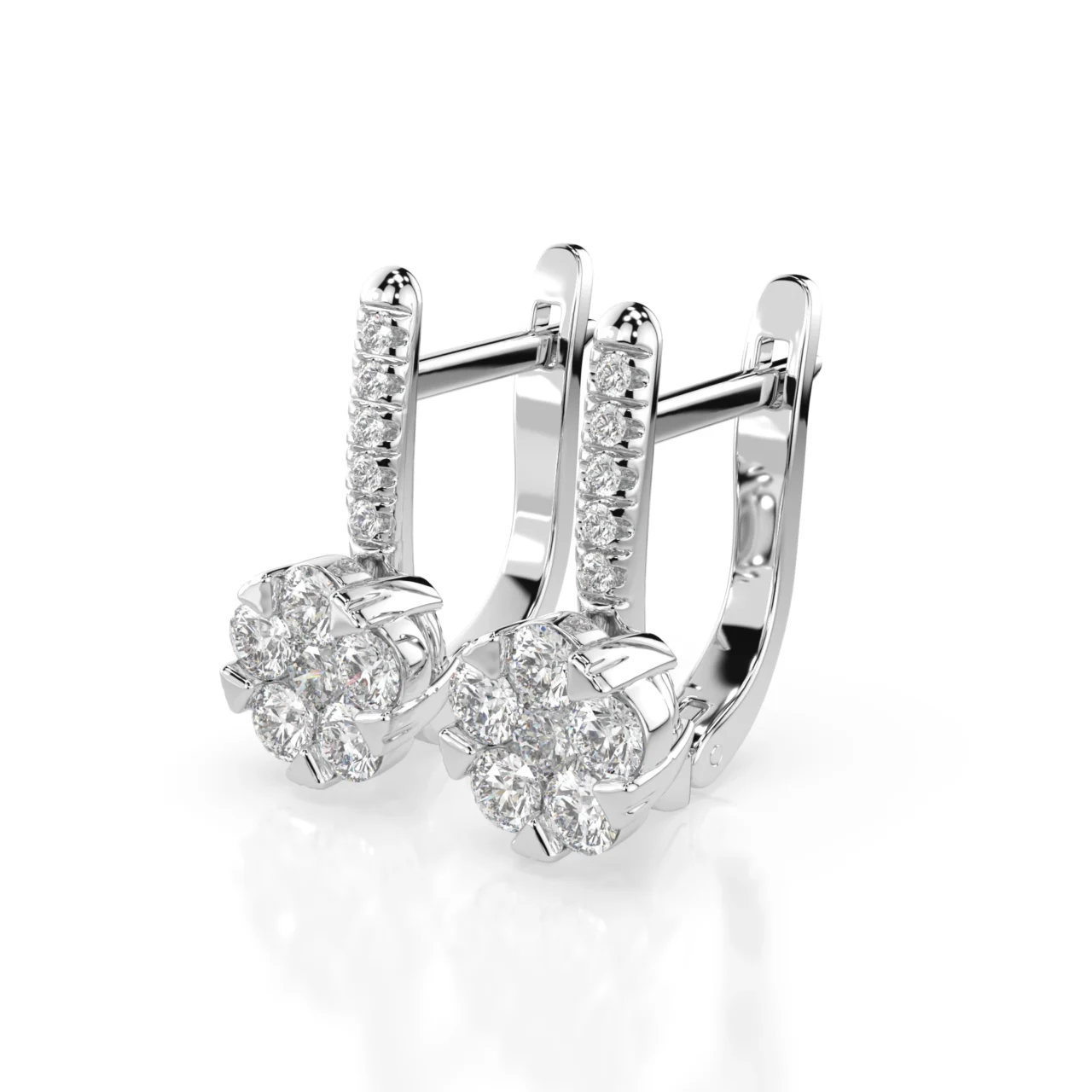 Сережки з діамантами на англійській застібці 0.81ct — фото 2