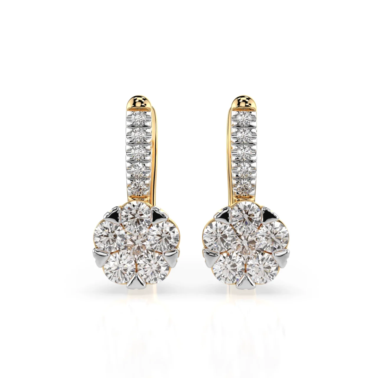 Сережки з діамантами на англійській застібці 0.81ct — фото 4