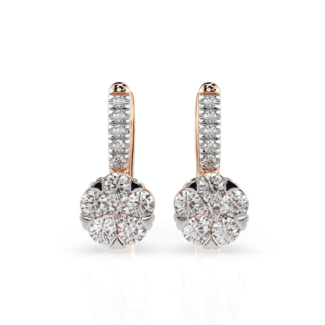 Сережки з діамантами на англійській застібці 0.81ct — фото 7