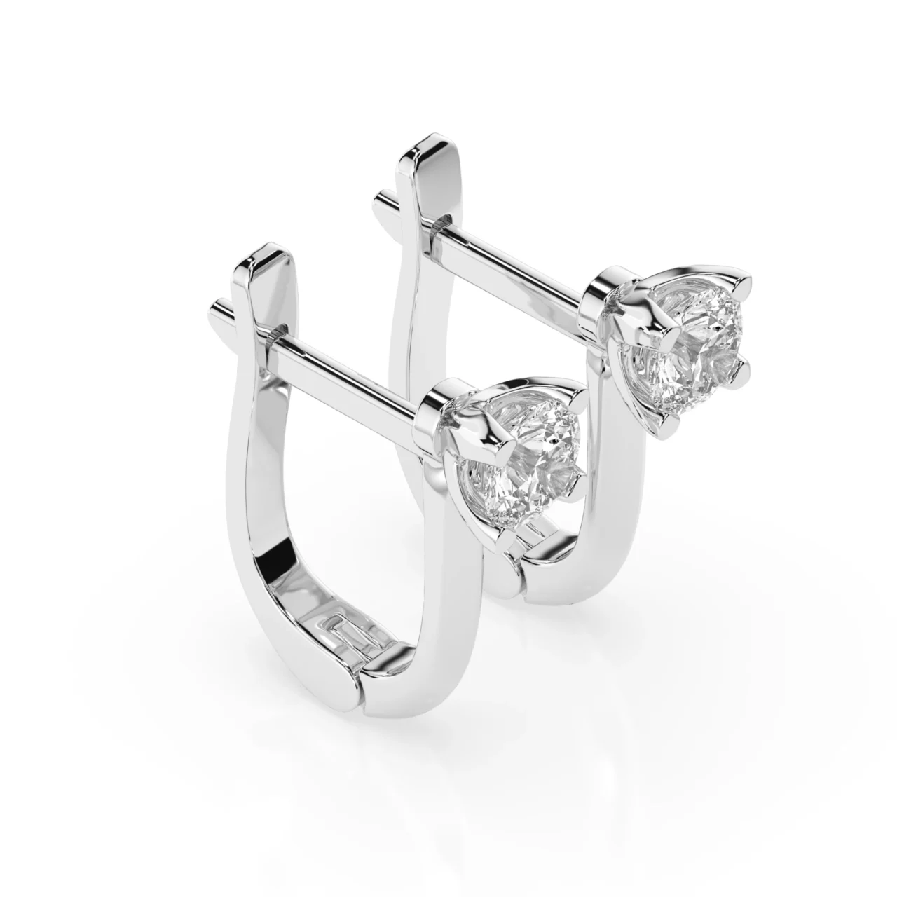 Сережки з діамантами на англійській застібці 0.6ct — фото 2