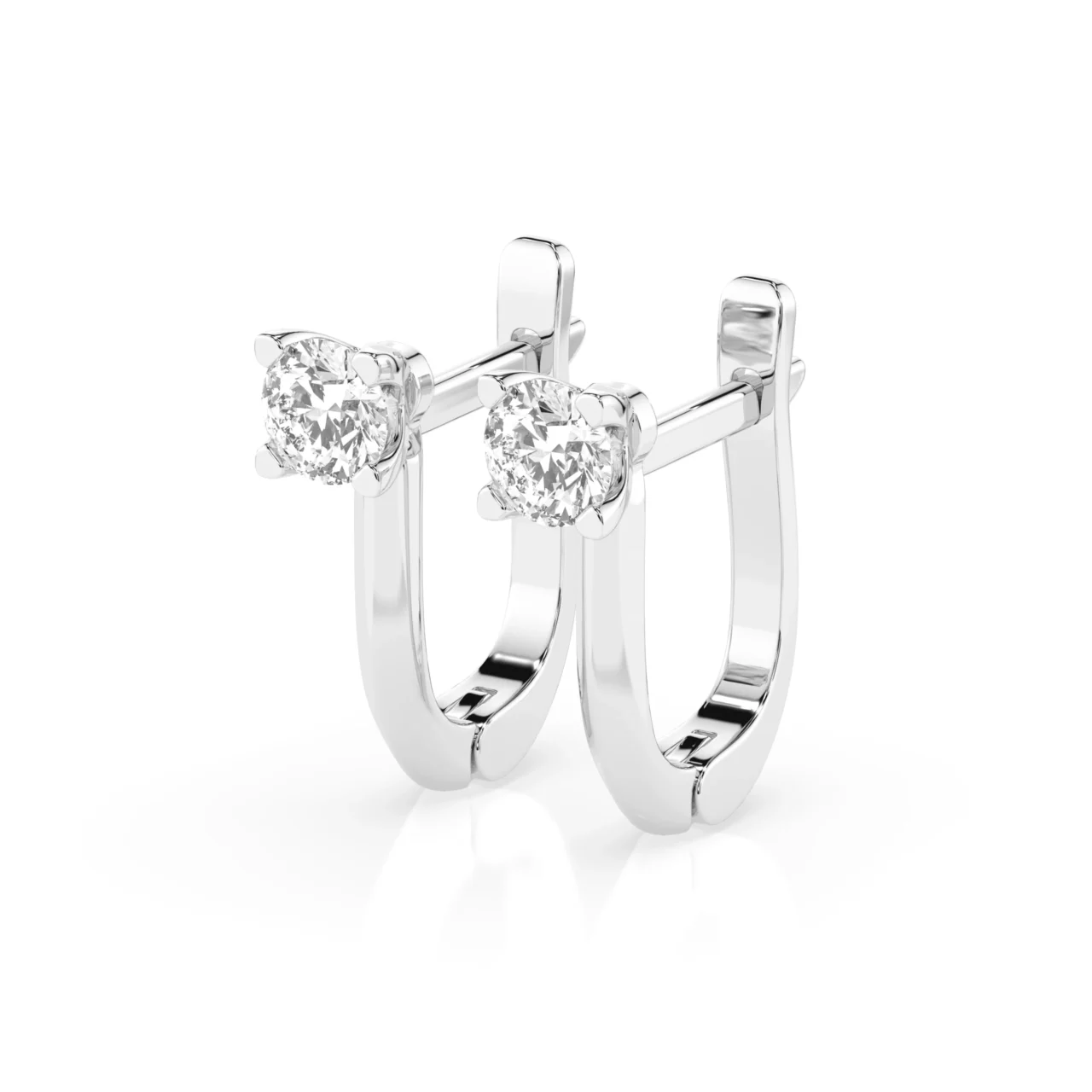 Сережки з діамантами на англійській застібці 0.6ct — фото 3