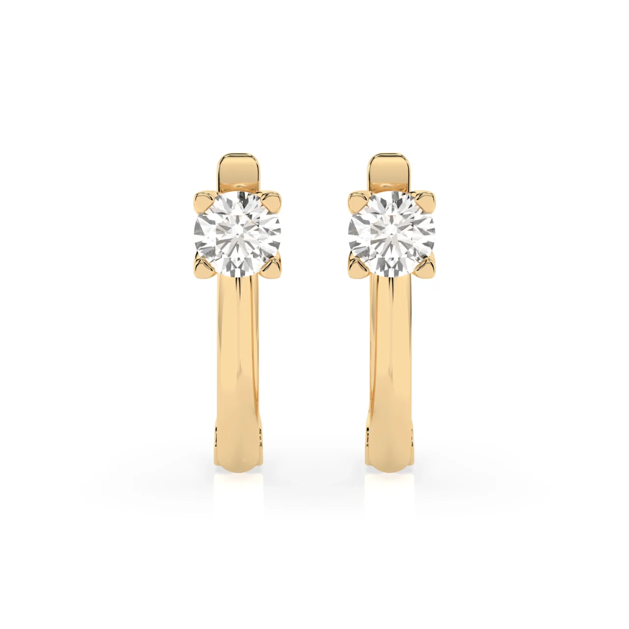 Сережки з діамантами на англійській застібці 0.6ct — фото 4