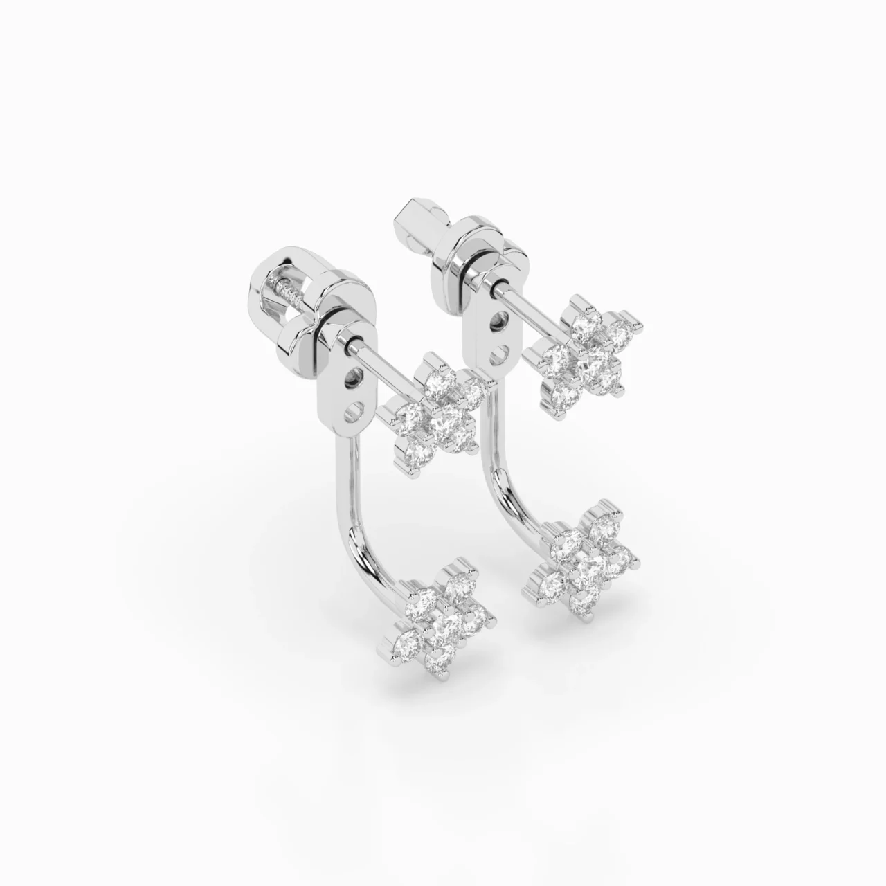 Сережки трансформери з діамантами 0.69ct — фото 3