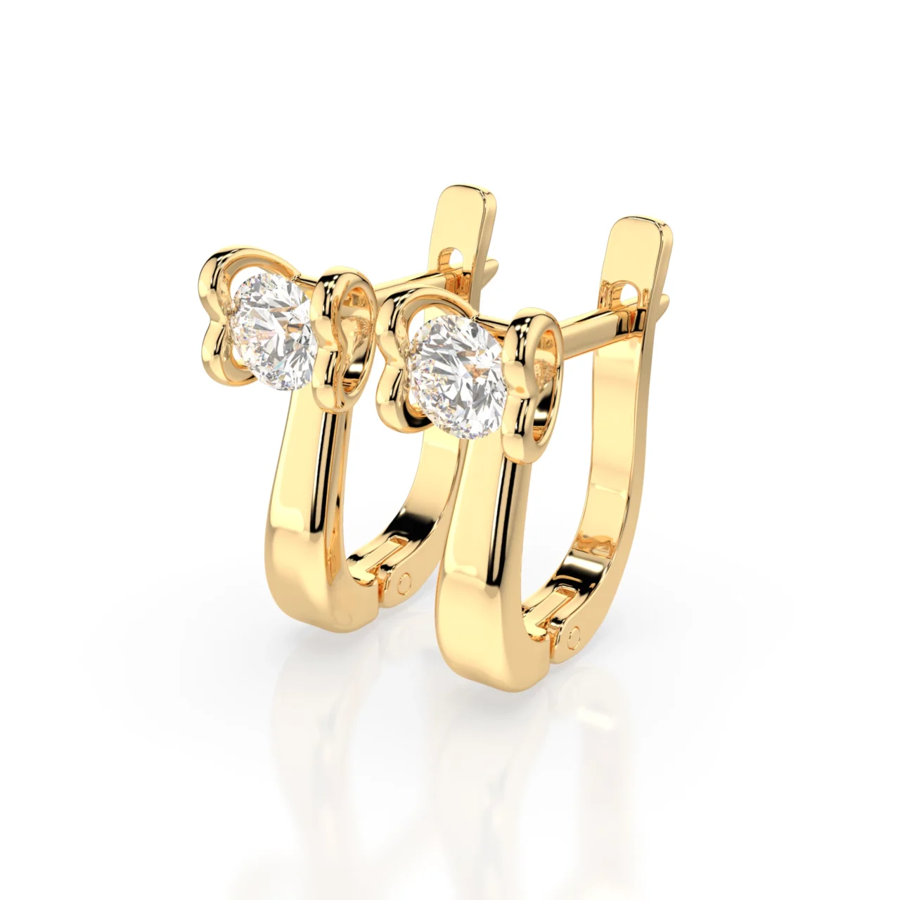 Сережки на англійській застібці діамантами 0.5ct — фото 5