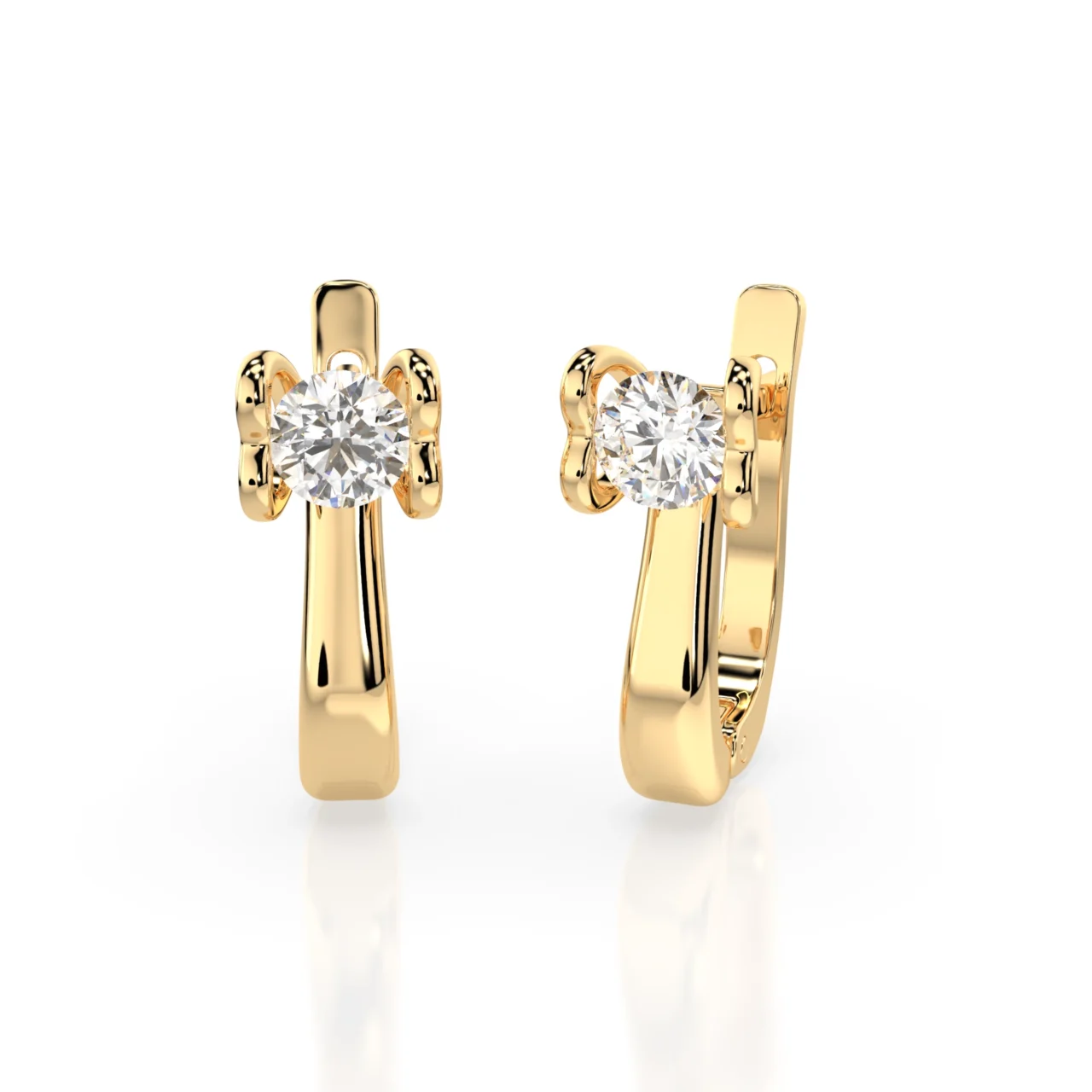 Сережки на англійській застібці діамантами 0.5ct — фото 6