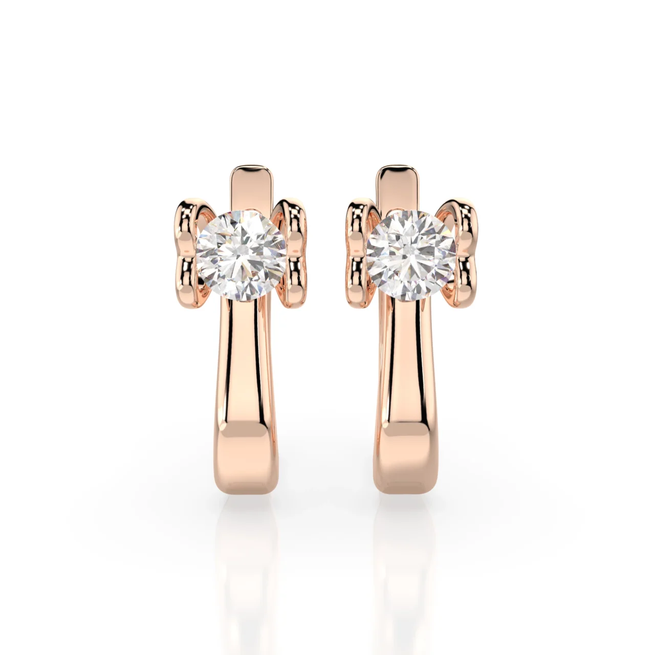 Сережки на англійській застібці діамантами 0.5ct — фото 7