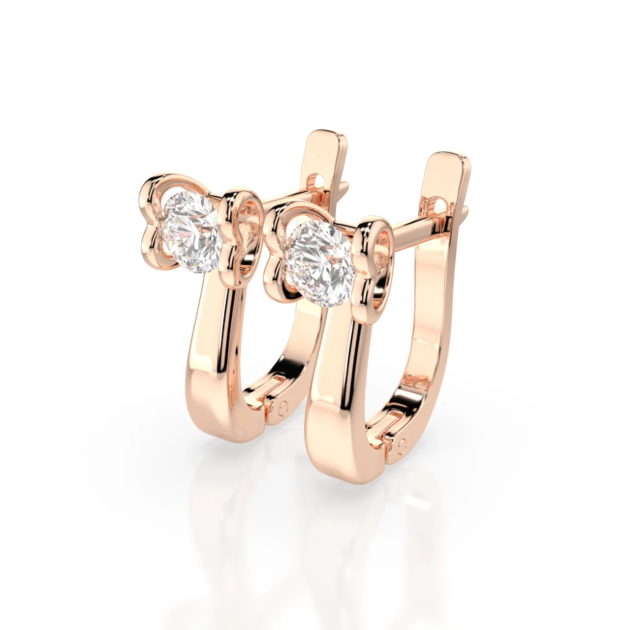 Сережки на англійській застібці діамантами 0.5ct — фото 8