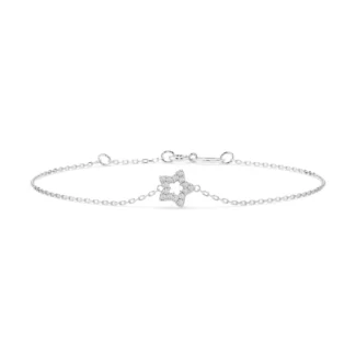 Браслет золотий зірочка з діамантами 0.08ct