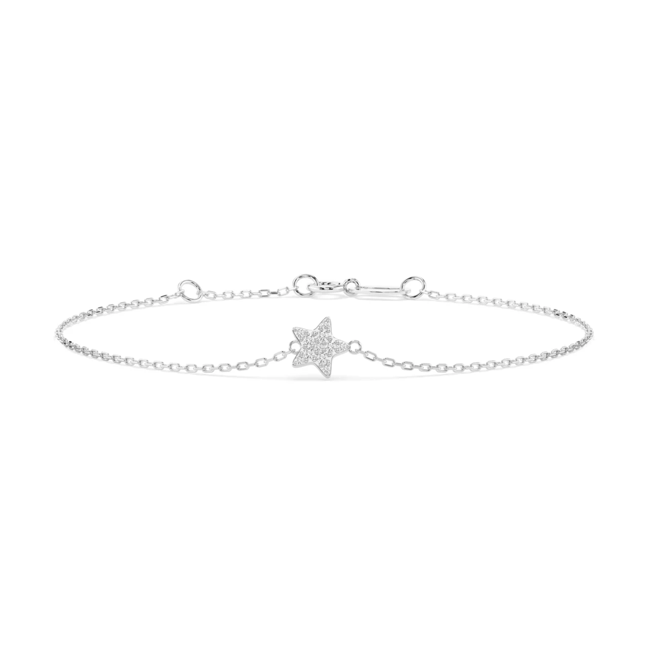 Браслет золотий зірка з діамантами 0.08ct