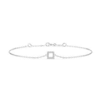 Браслет золотий квадрат з діамантами 0.06ct