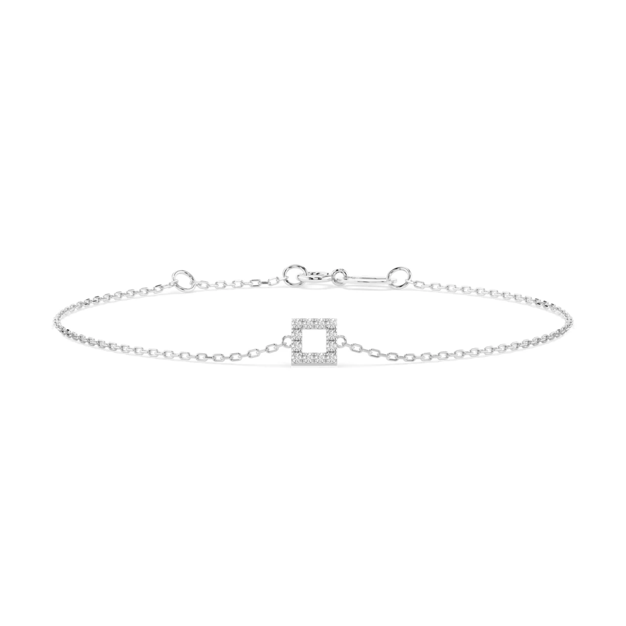 Браслет золотий квадрат з діамантами 0.06ct