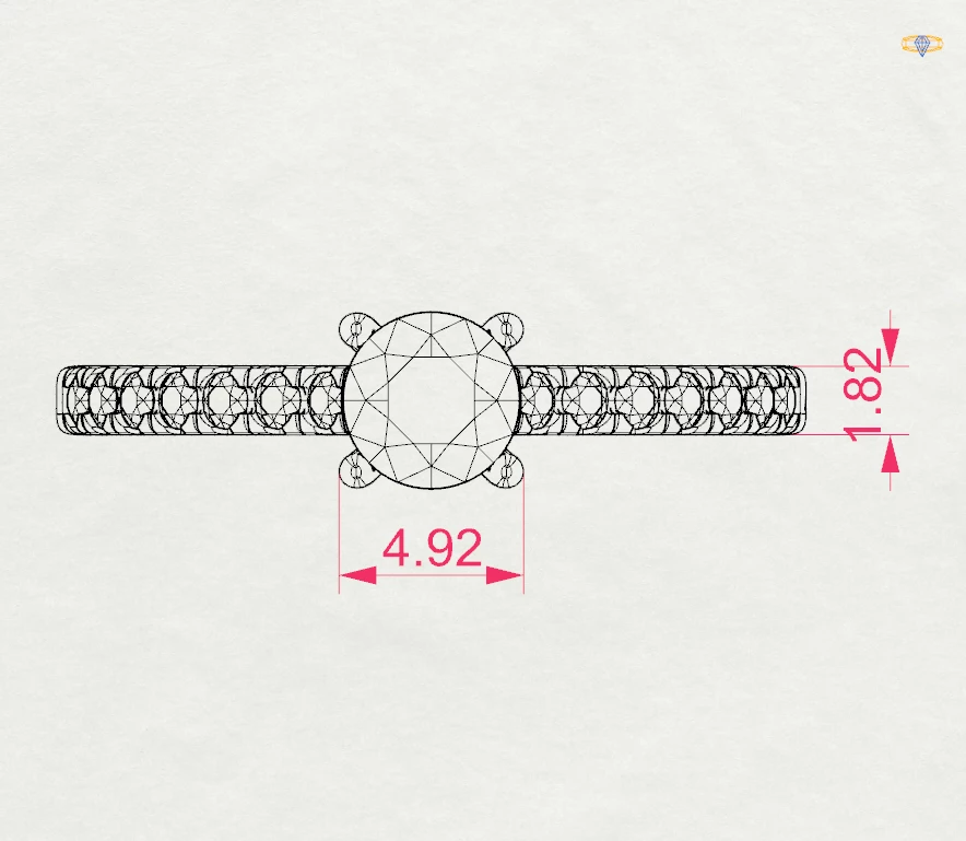 Каблучка Солітер Вічність 0.4 ct — фото 9