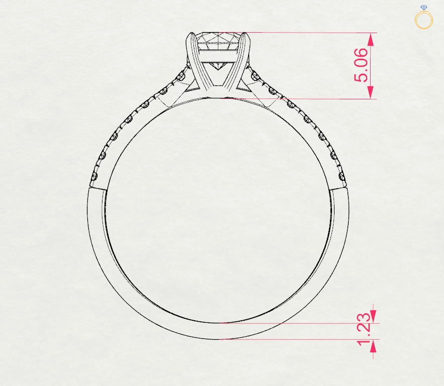 Каблучка Солітер Вічність 0.4 ct — фото 10