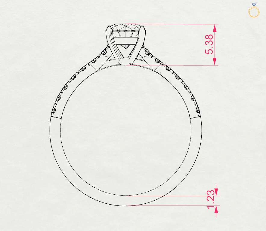 Каблучка Солітер Вічність 0.5 ct — фото 10