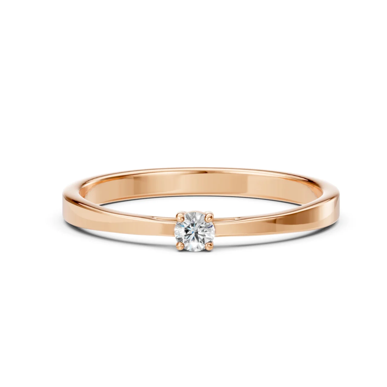 Каблучка Солітер 0.1 ct — фото 9