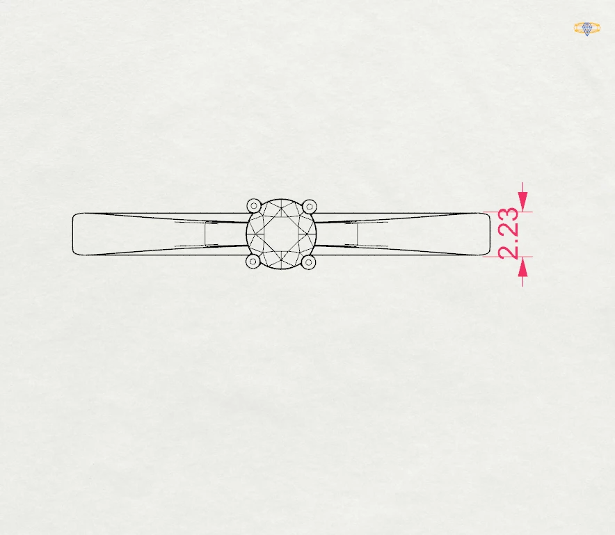 Каблучка Солітер 0.15 ct — фото 10