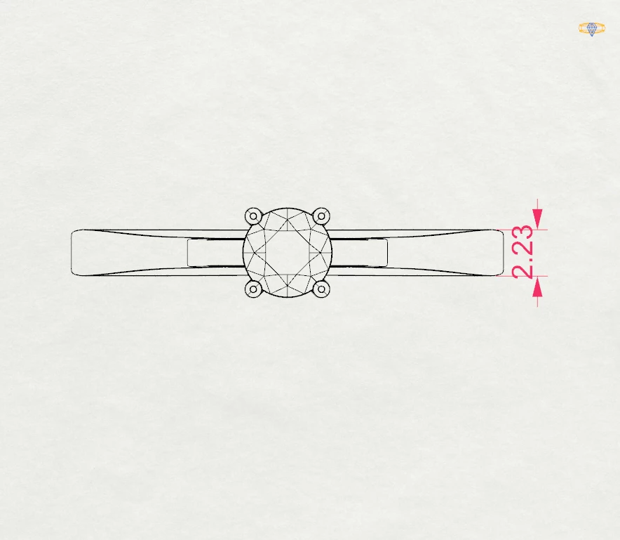 Каблучка Солітер 0.25 ct — фото 10