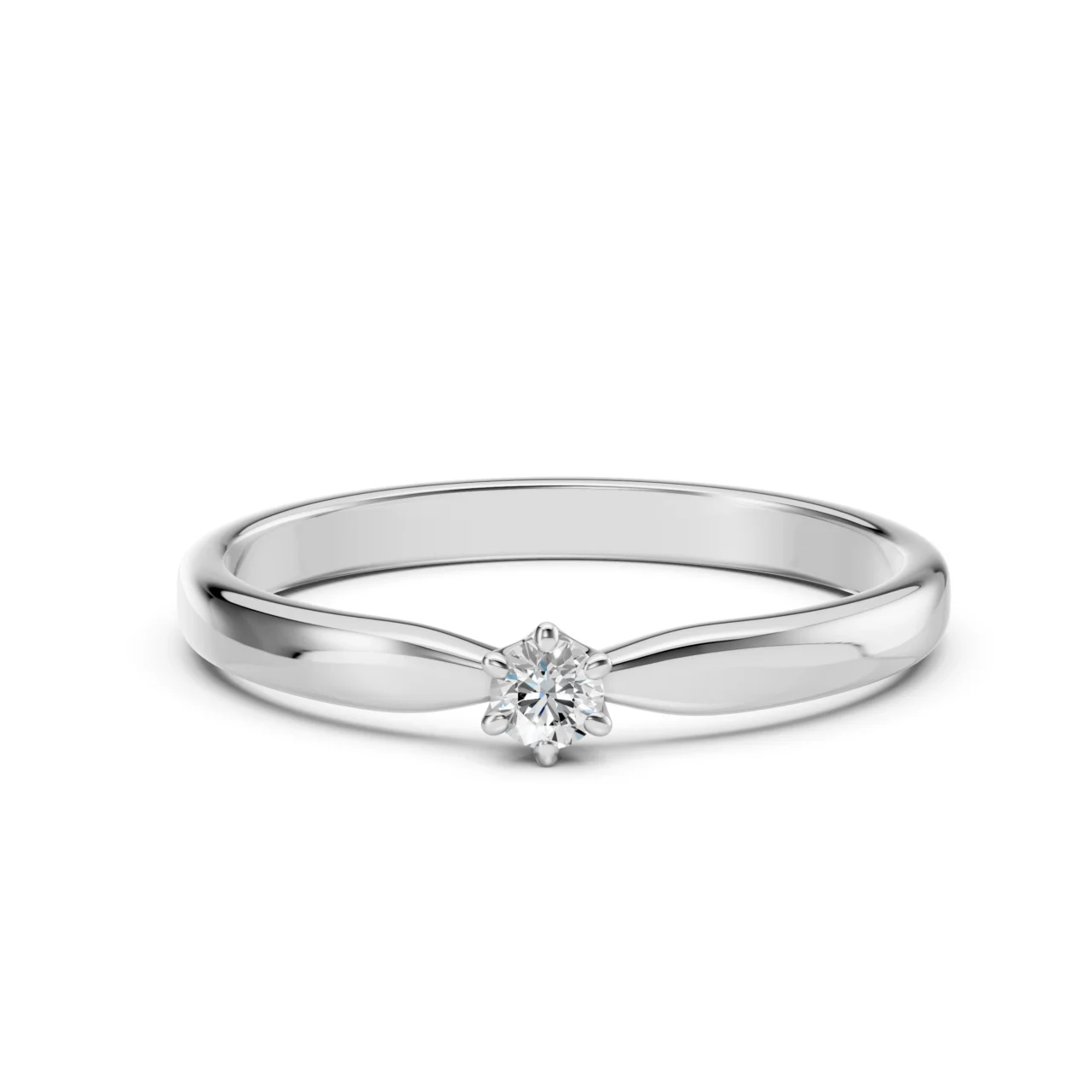 Каблучка Солітер 0.1 ct — фото 3