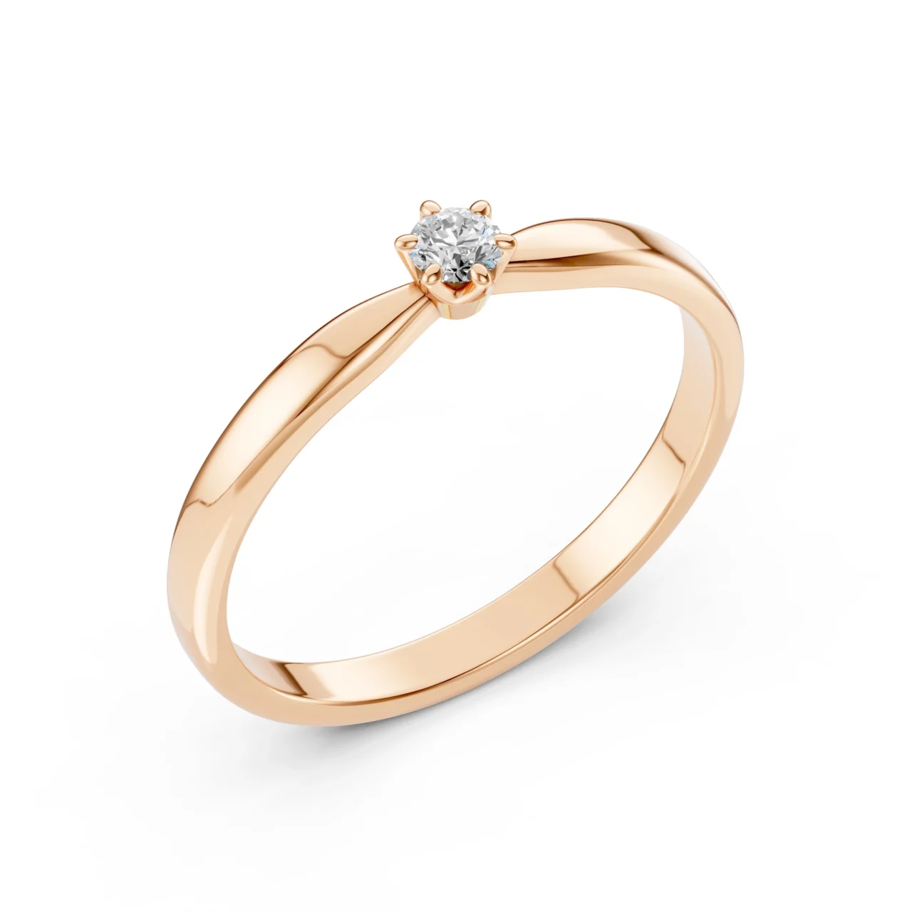 Каблучка Солітер 0.1 ct — фото 7