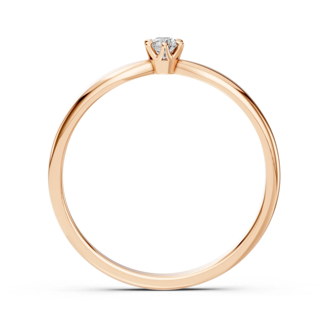 Каблучка Солітер 0.1 ct — фото 8