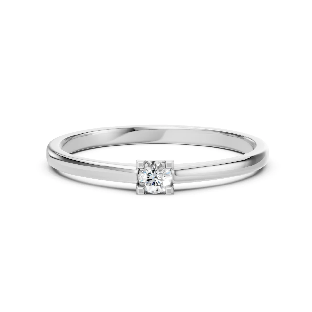 Каблучка Солітер 0.1 ct — фото 3