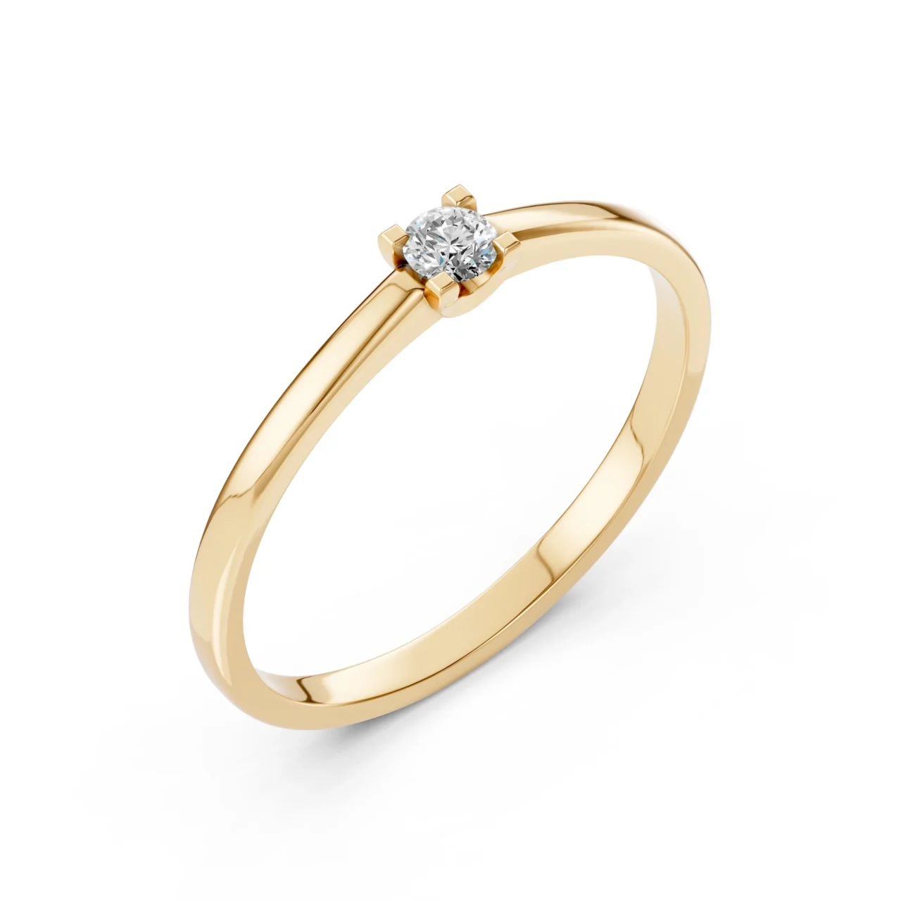 Каблучка Солітер 0.1 ct — фото 4