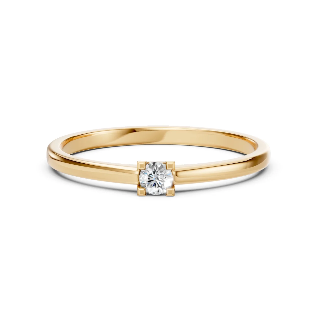 Каблучка Солітер 0.1 ct — фото 6