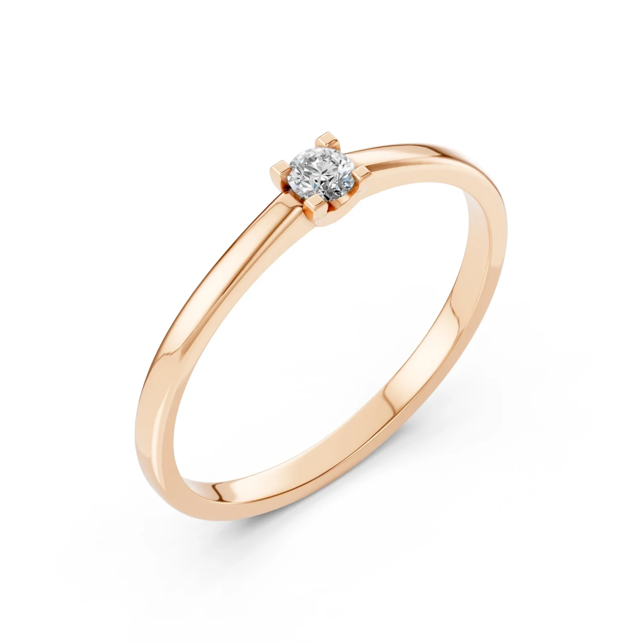 Каблучка Солітер 0.1 ct — фото 7