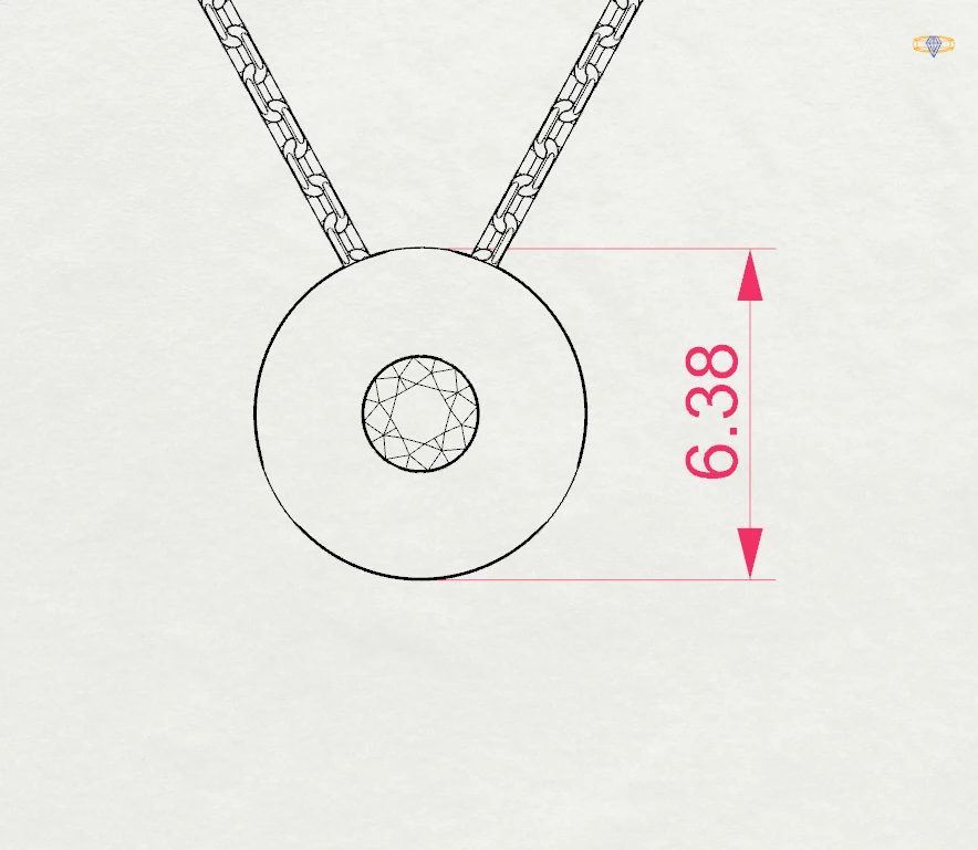 Кольє Солітер 0.04 ct — фото 10