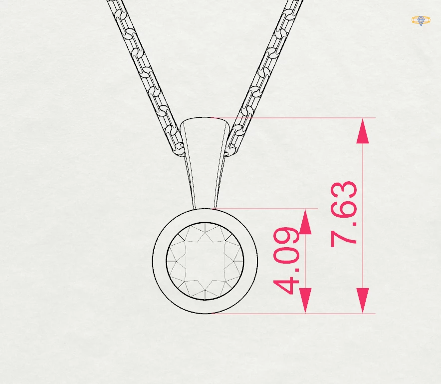 Кольє Солітер 0.1 ct — фото 10