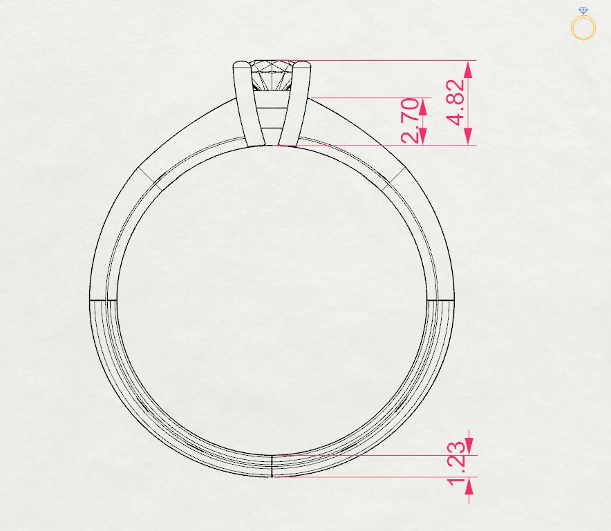 Каблучка Солітер 0.2 ct — фото 10