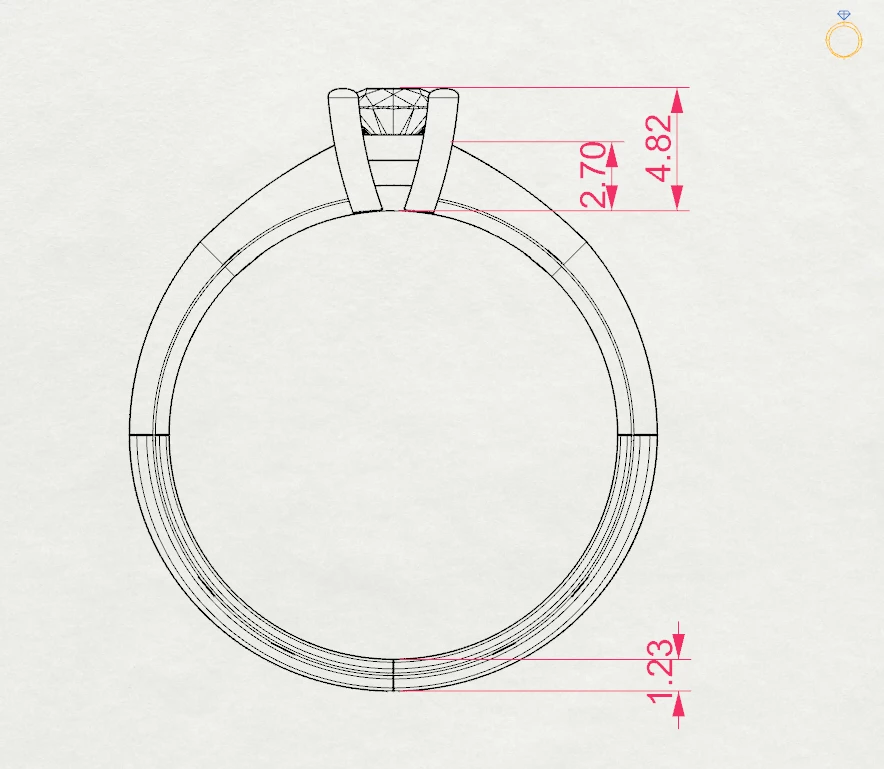 Каблучка Солітер 0.3 ct — фото 10