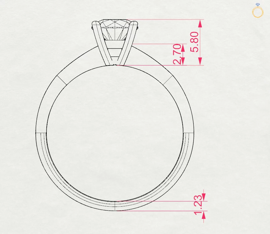 Каблучка Солітер 0.5 ct — фото 10
